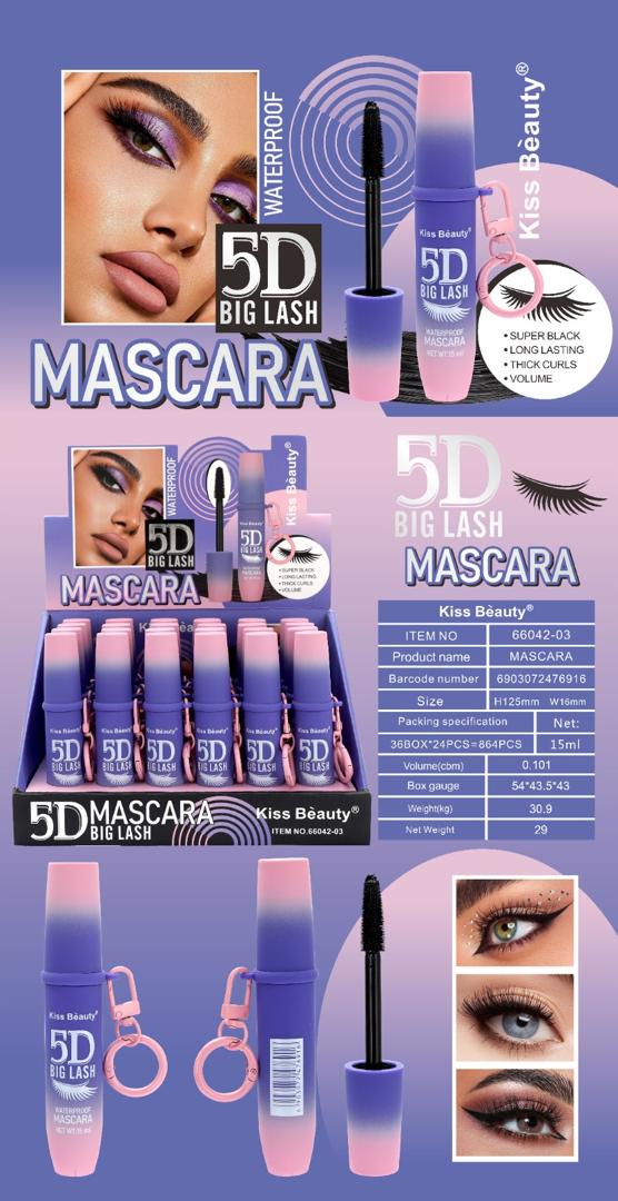 ماسكارا Kiss Beauty 5D Big Lash هي ماسكارا مقاومة للماء (Waterproof) بسعة 15 مل